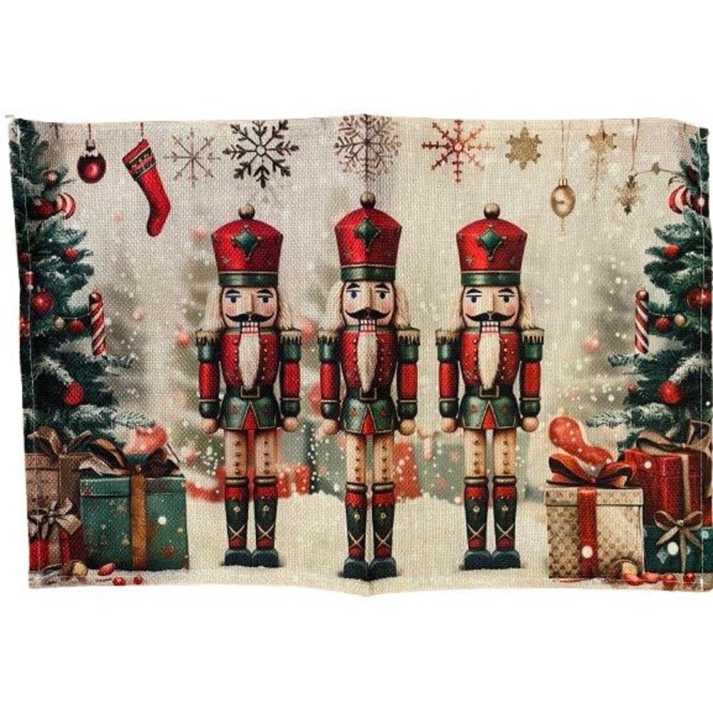 Christmas Placemat Set 6 Piece 12x15.5in Woven Polyester Nutcracker